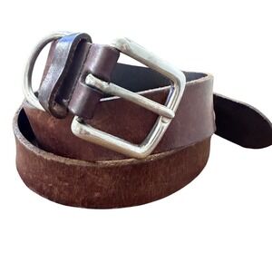 STRUCTURE Mens Italian Leather Belt  Sz‎ 38 England Brass Buckle Vintage 
Grunge